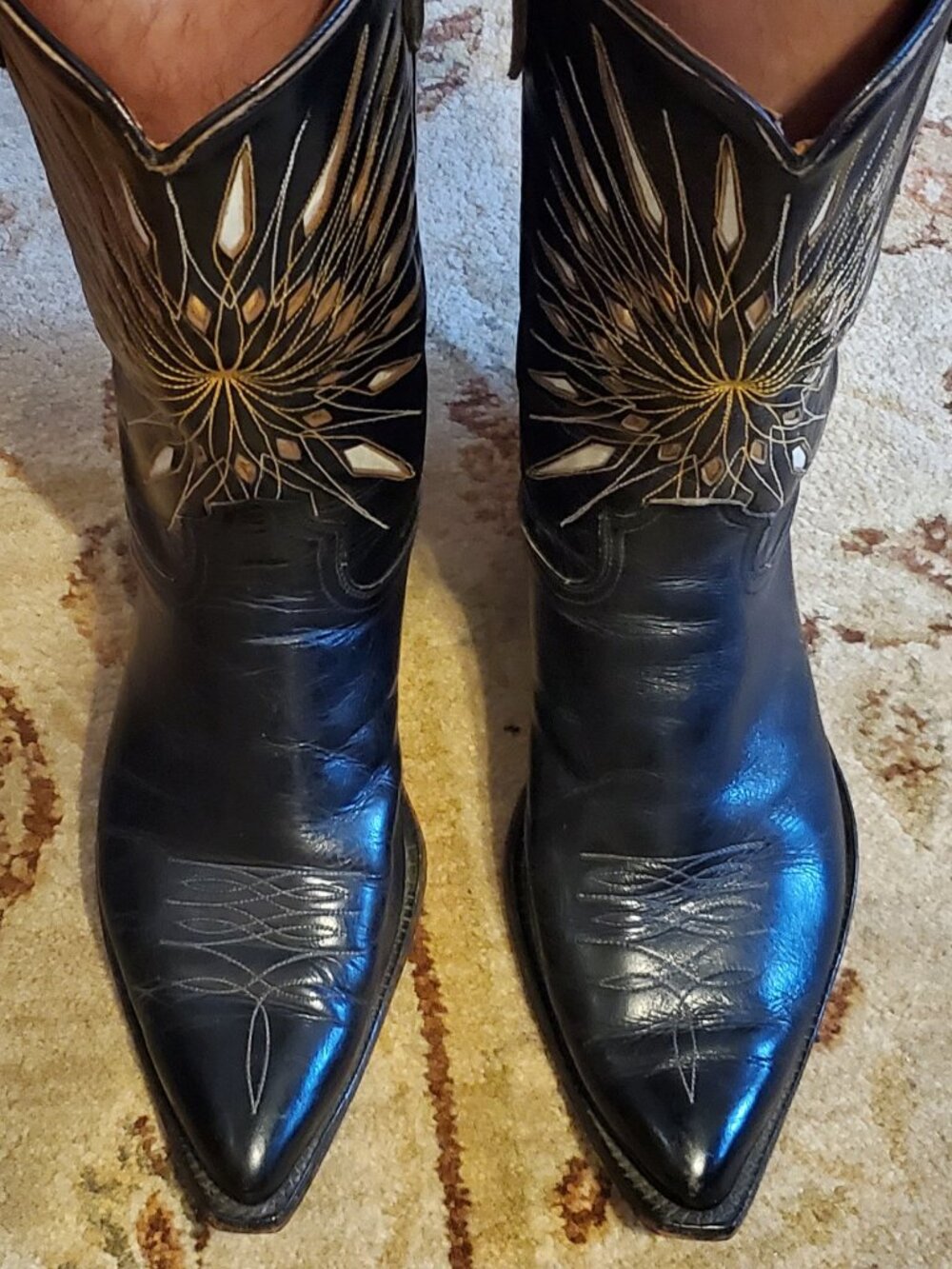 Acme Vintage Western Boots - Starburst Motif - Size 11